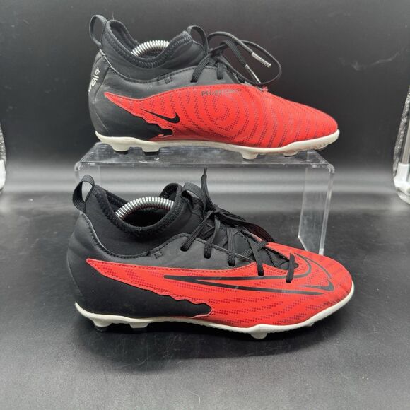 Nike Youth Phantom GX FG Academy Soccer Cleats Size 3.5Y Black Red DD9563-600